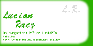 lucian racz business card